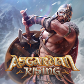 Asgardian Rising Norse gods slot cover with thunder backdrop